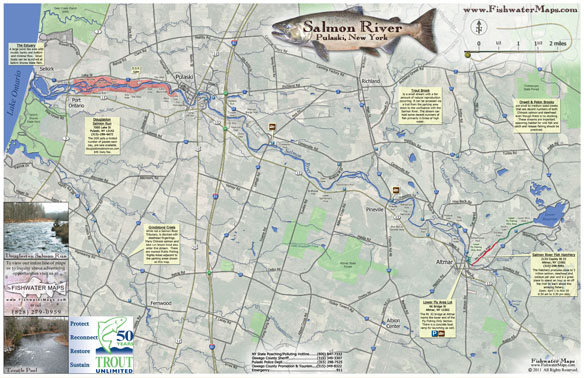 Salmon River Map, Pulaski, NY