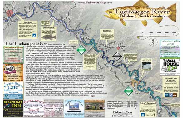 Tuckaseegee River Map, Dillsboro, NC