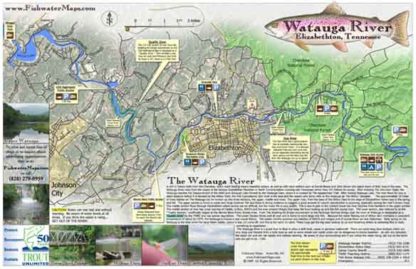 Watauga River, Tennessee Fly Fishing Map Trout Fishing Guide
